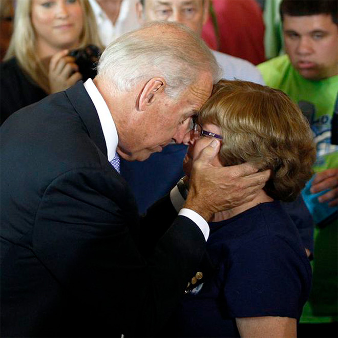Uncle Joe really doesn't understand personal space.